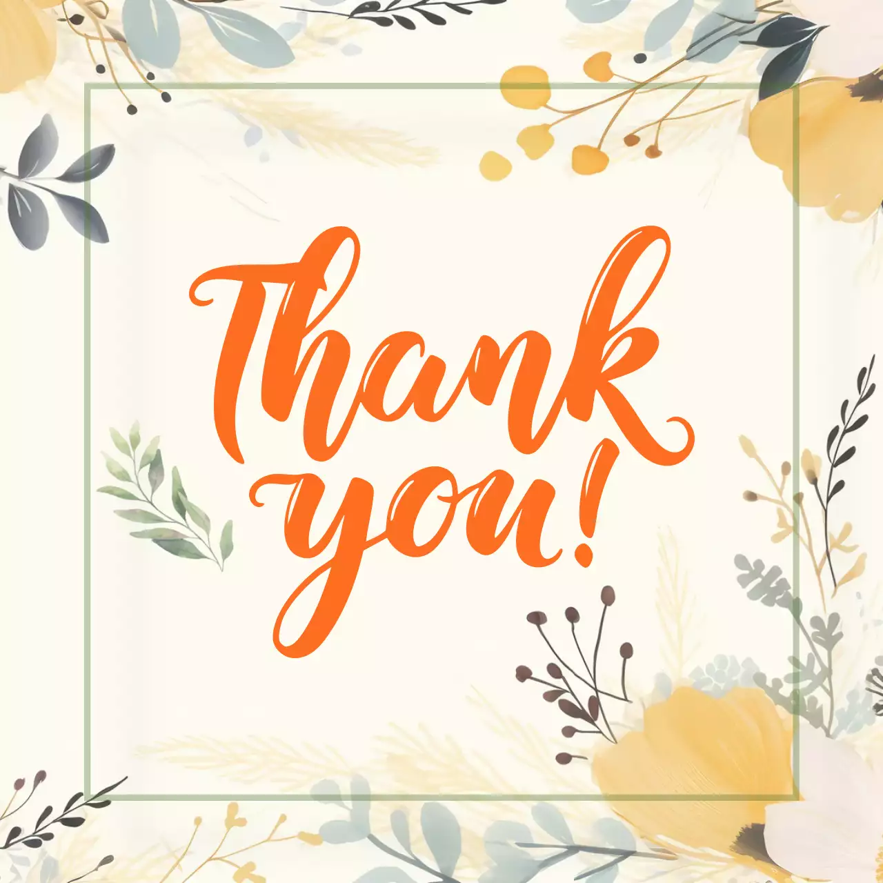 orange elegant greetings card