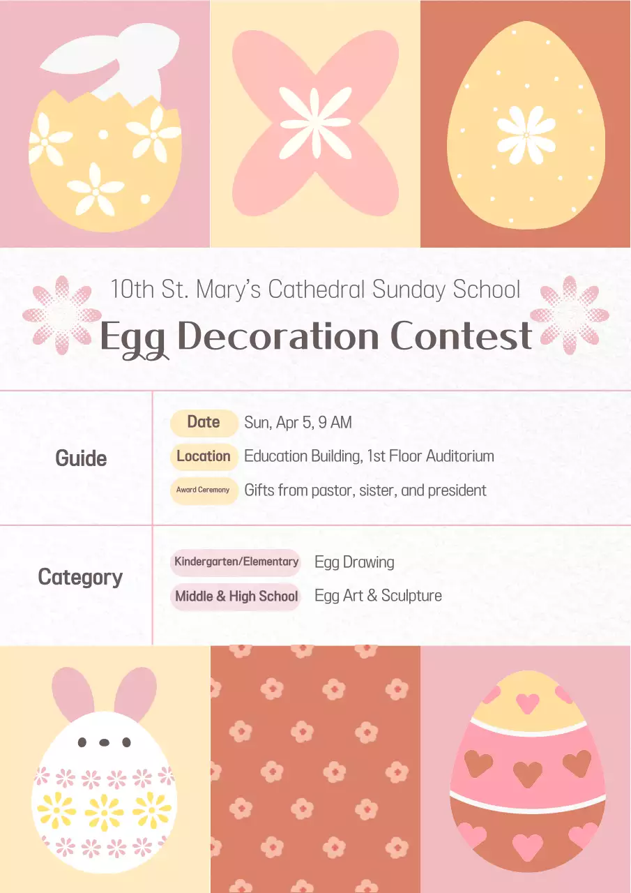 Pink Simple Egg Decorating Contest Guide