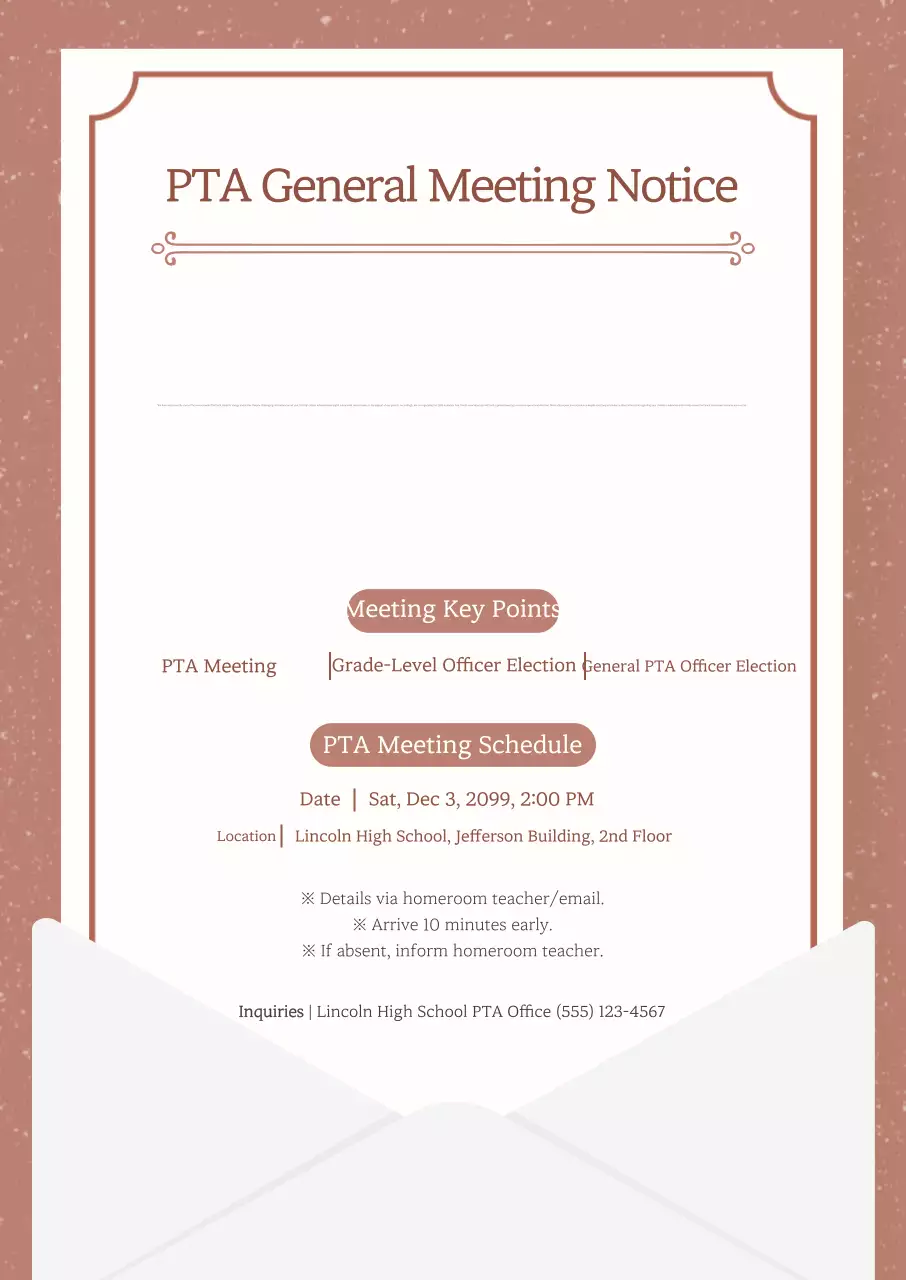 Beige Neat Parents' Meeting Guide