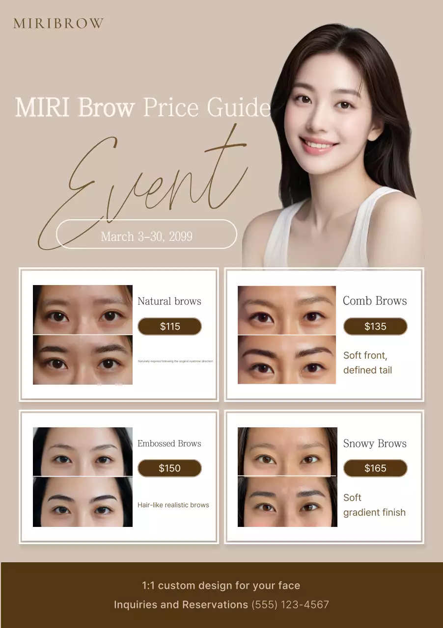 Beige Neat Eyebrow Treatment Guide