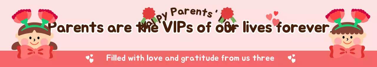 Bayi Berwarna Merah Muda Merayakan Hari Orang Tua