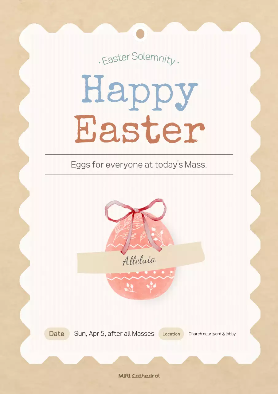 Beige Minimal Easter Event