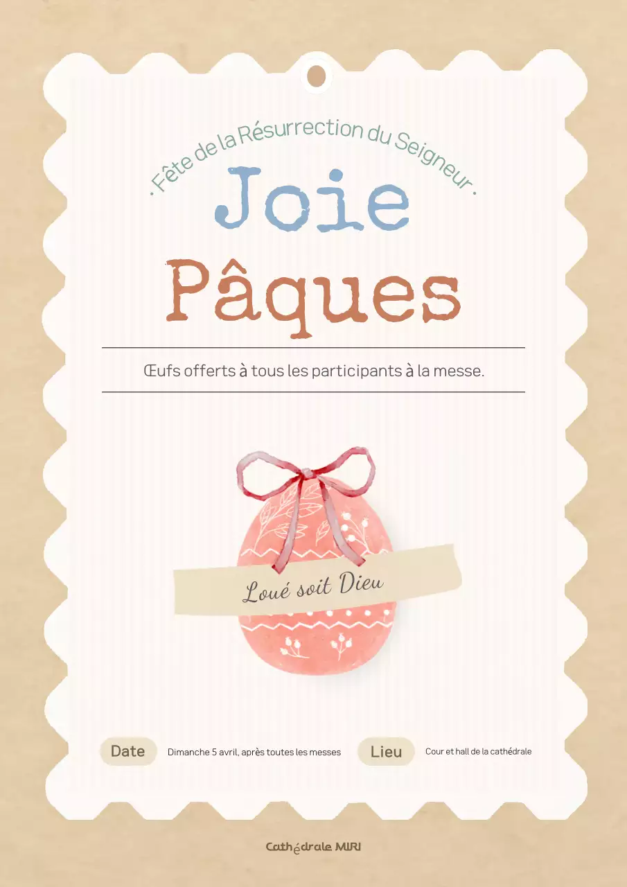 Événement de Pâques minimaliste beige