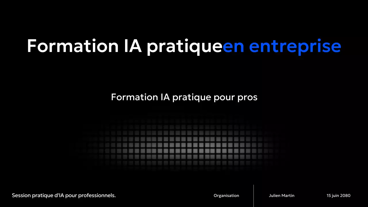 Cours de formation Blue Modern AI