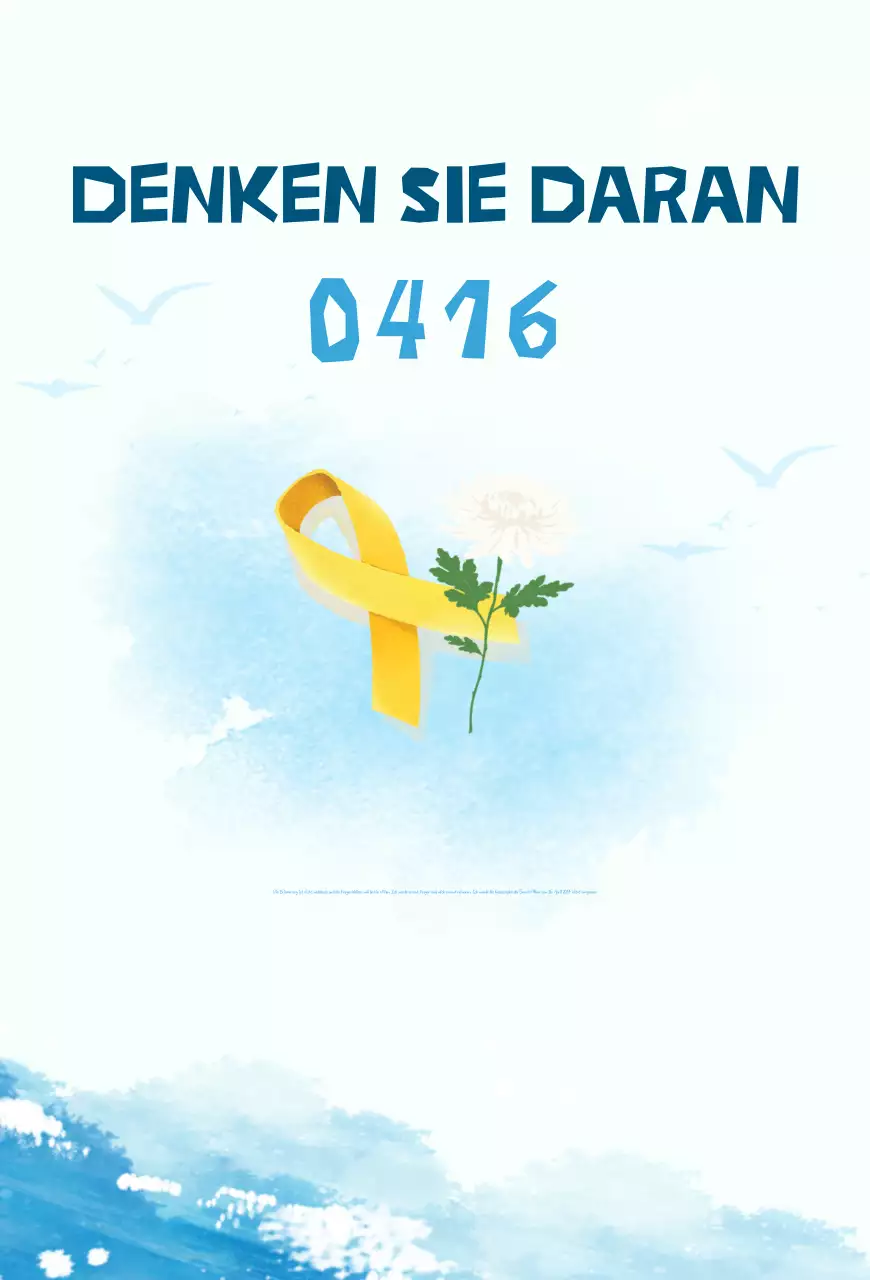 Gelbes, schlichtes Denkmal für die Opfer der Sewol-Fährkatastrophe