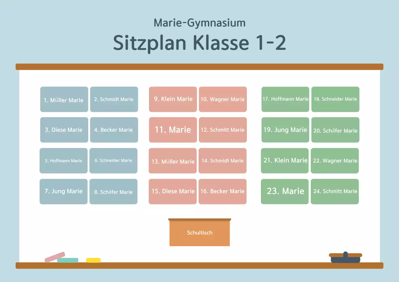 Sky Blue Neat Schulsitzplan-Leitfaden