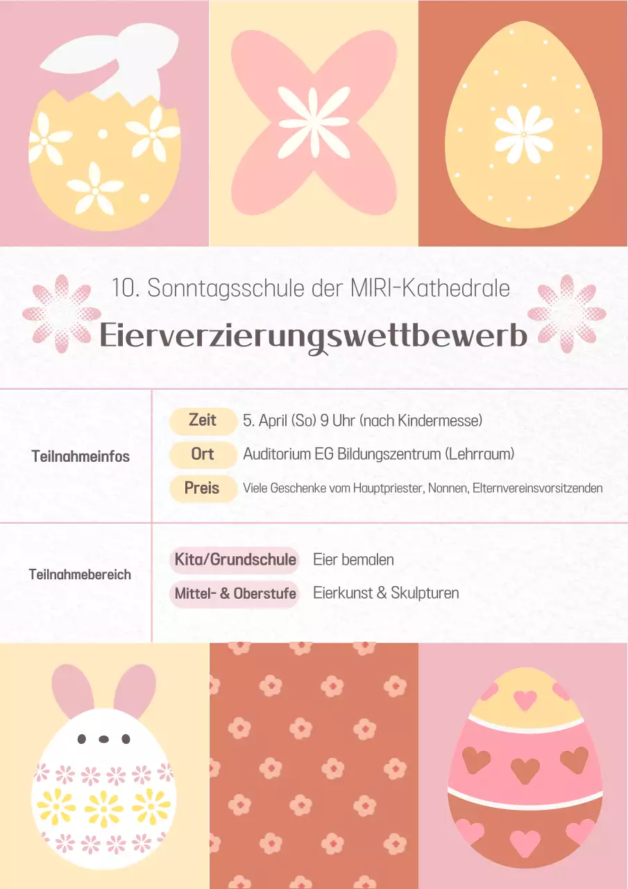 Leitfaden für den einfachen rosa Eierdekorationswettbewerb