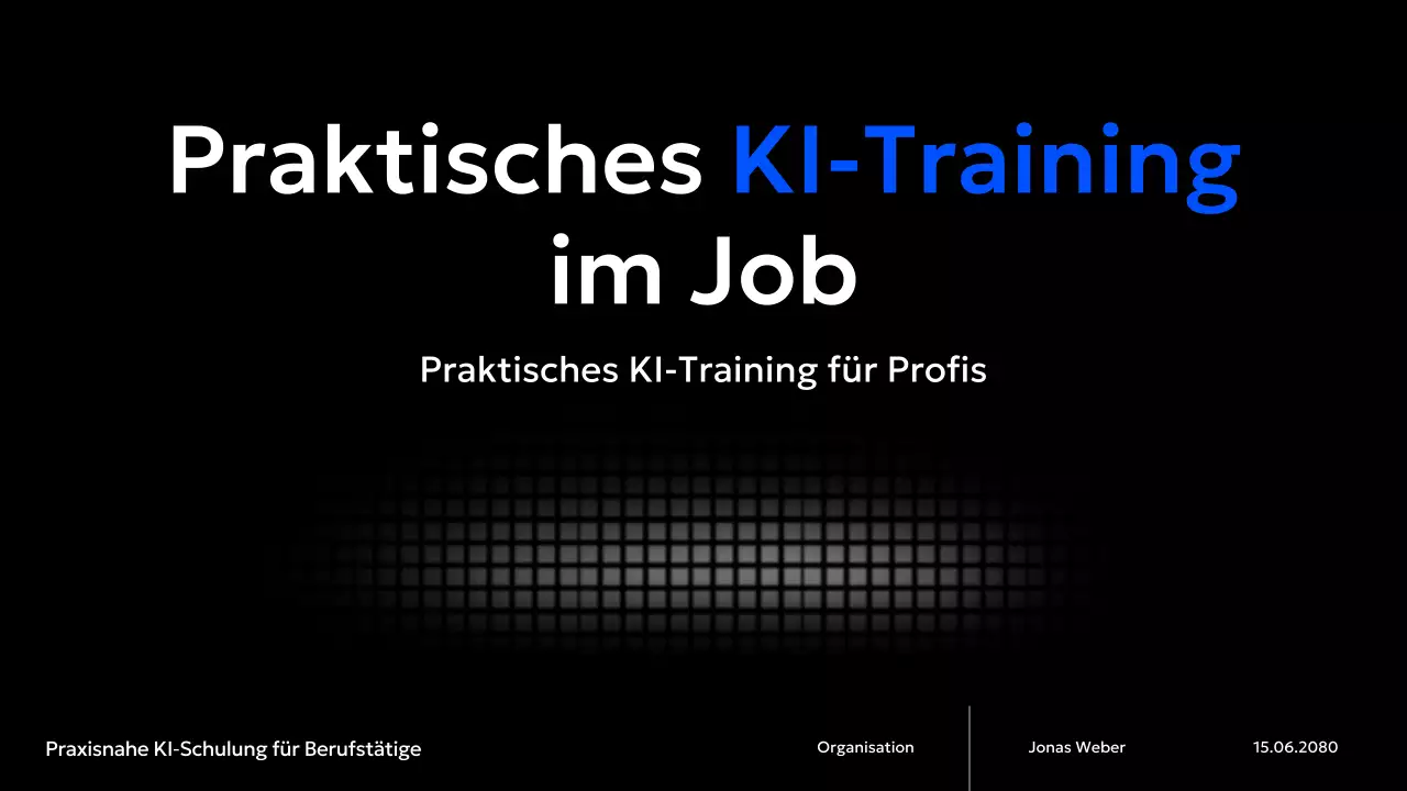 Blue Modern AI Trainingskurs