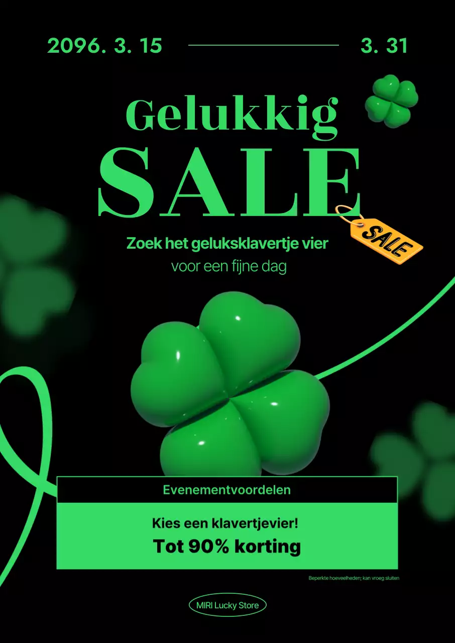 Groene en eenvoudige verkoopactie