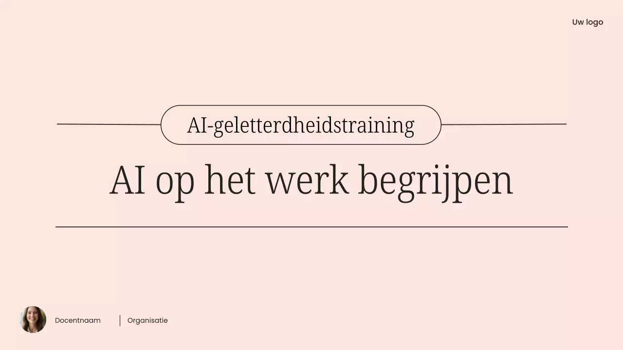 Pink Simple AI-trainingscursuspresentatie
