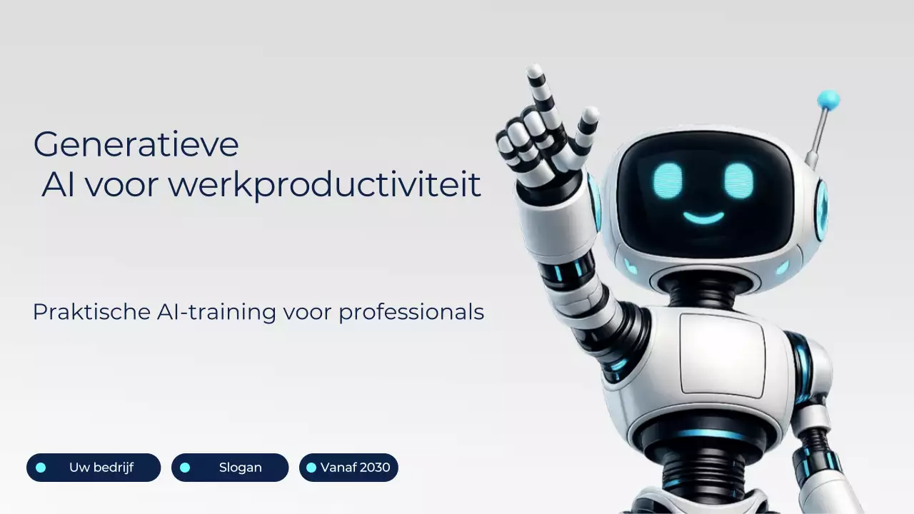 Witte moderne AI-trainingsadvertentie