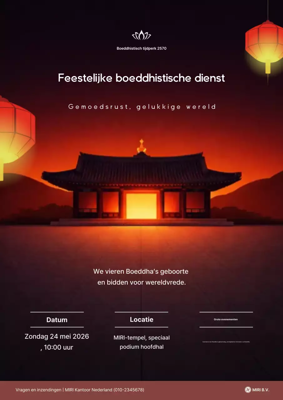 Promotie van een stijlvol rood Boeddha-verjaardagsevenement