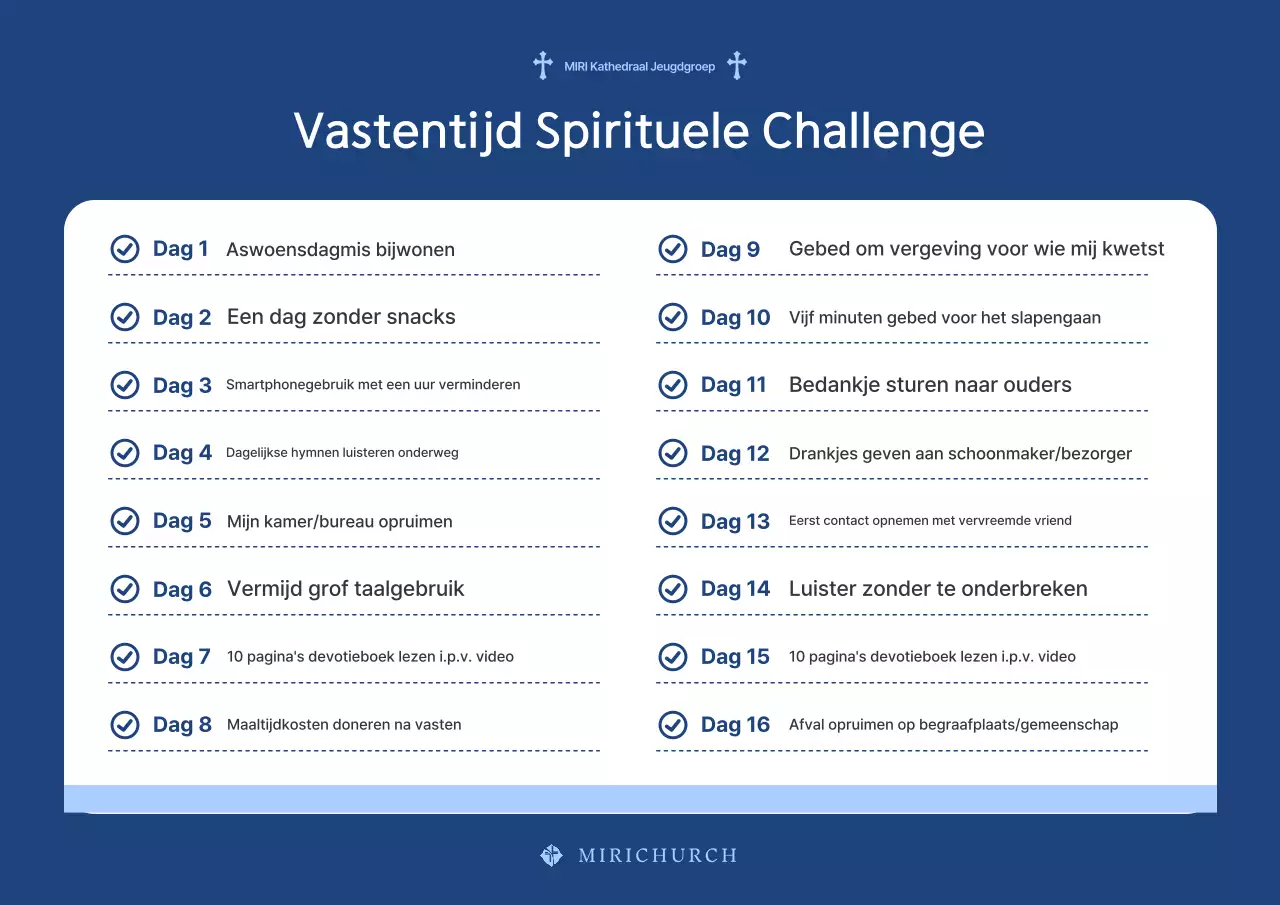 Informatie over het fraaie blauwe houten bord voor de vastentijd.