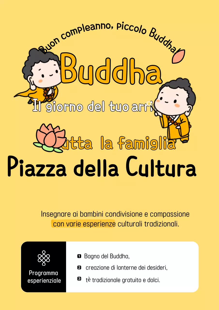 Guida all'evento culturale del compleanno del Buddha Bambino Giallo