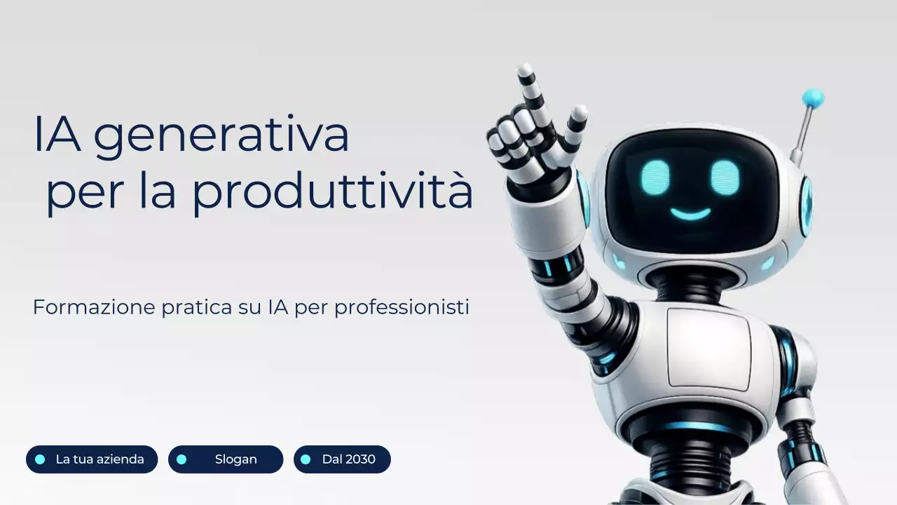 Pubblicità di formazione sull'intelligenza artificiale moderna bianca