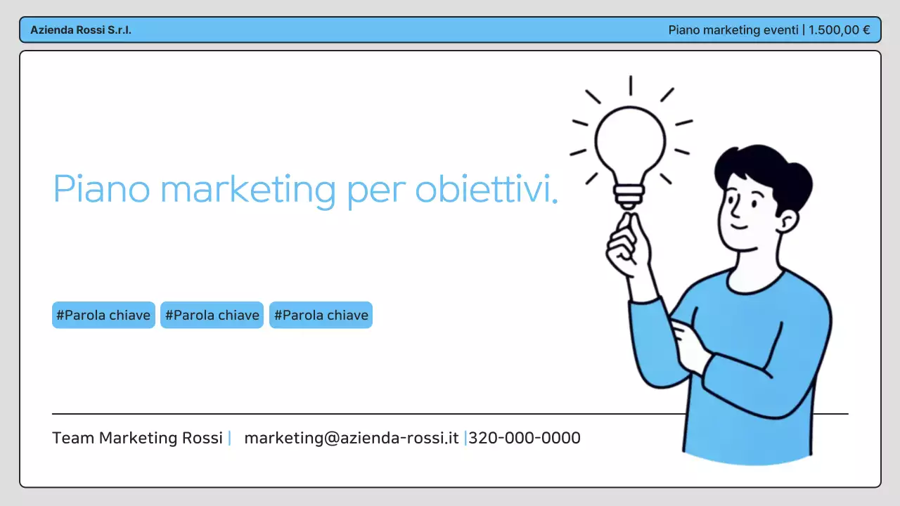 Piano di pianificazione dell'evento di marketing Blue Clean