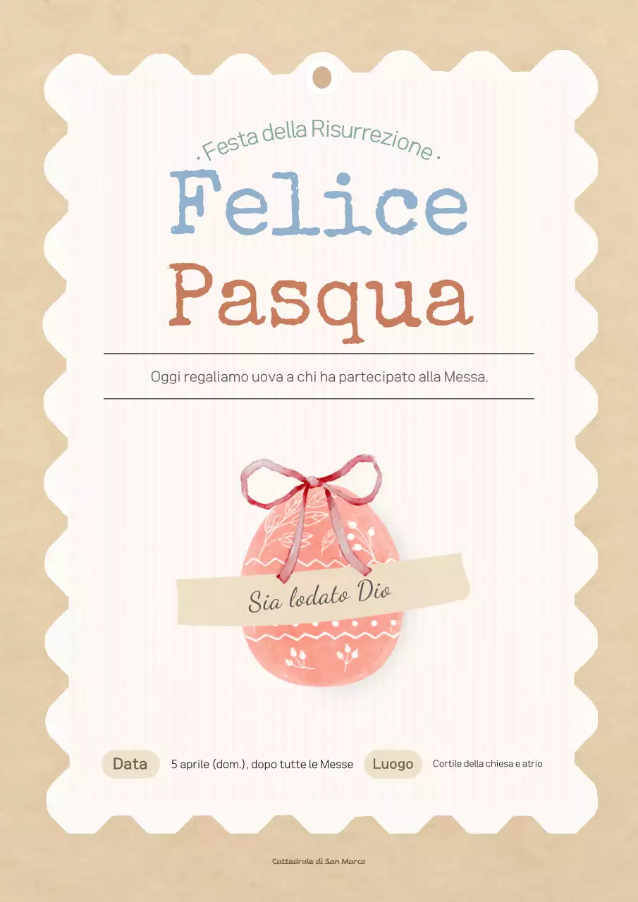 Evento pasquale minimale beige