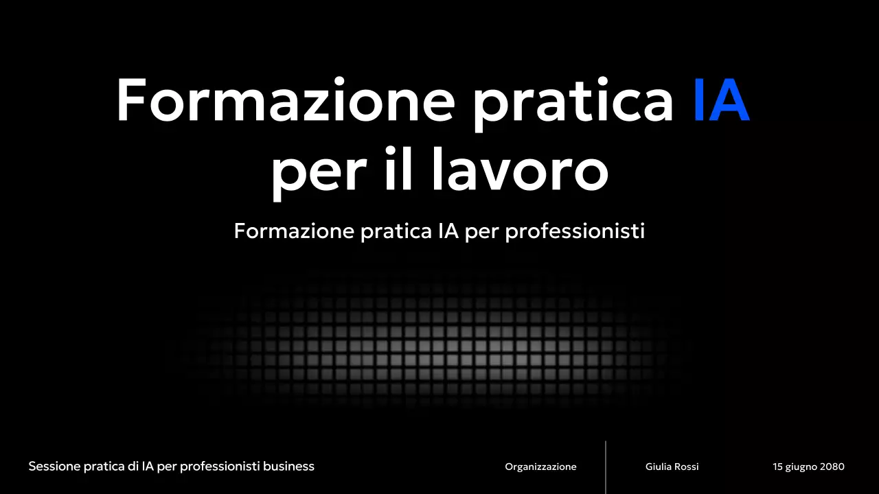 Corso di formazione sull'intelligenza artificiale moderna blu