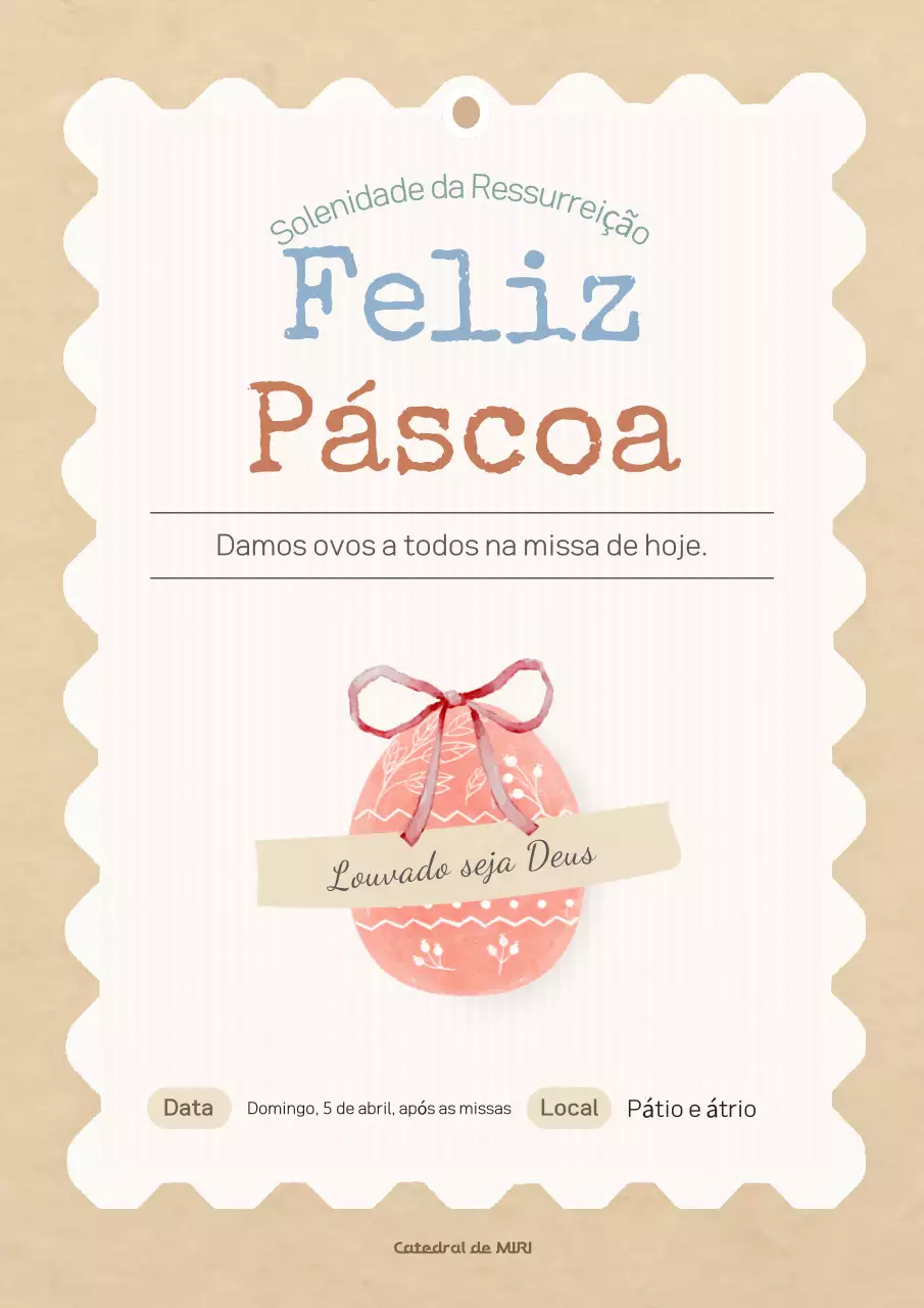Evento de Páscoa minimalista em tons de bege
