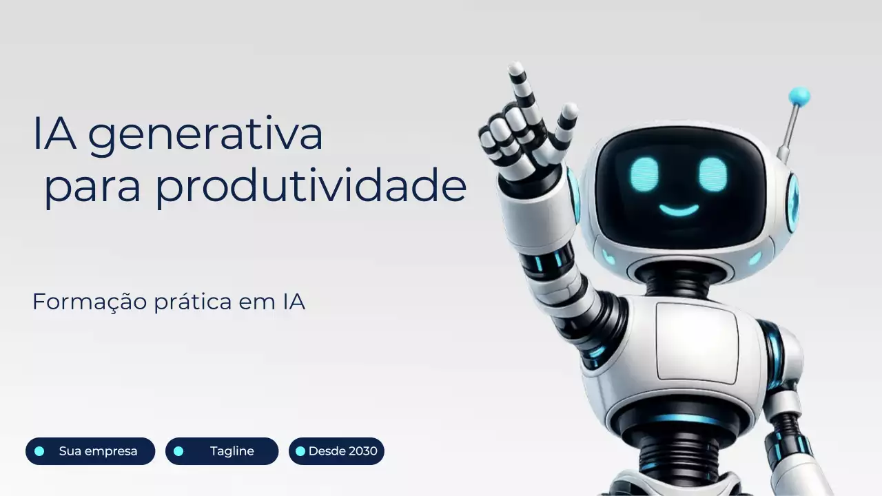 Anúncio de treinamento de IA moderna branca