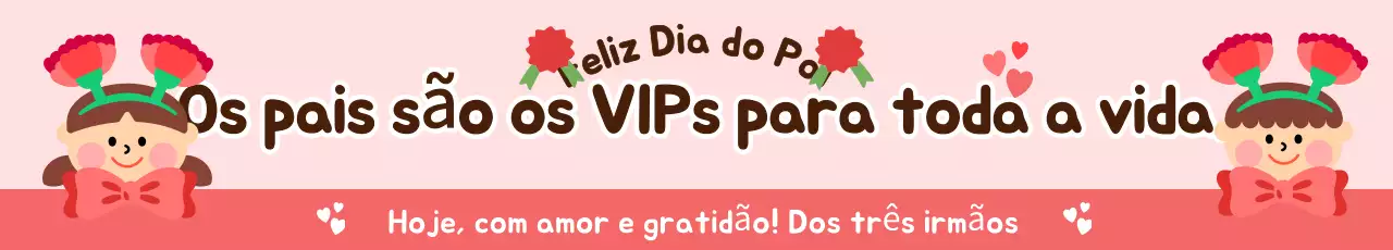 Bebê rosa comemorando o Dia dos Pais