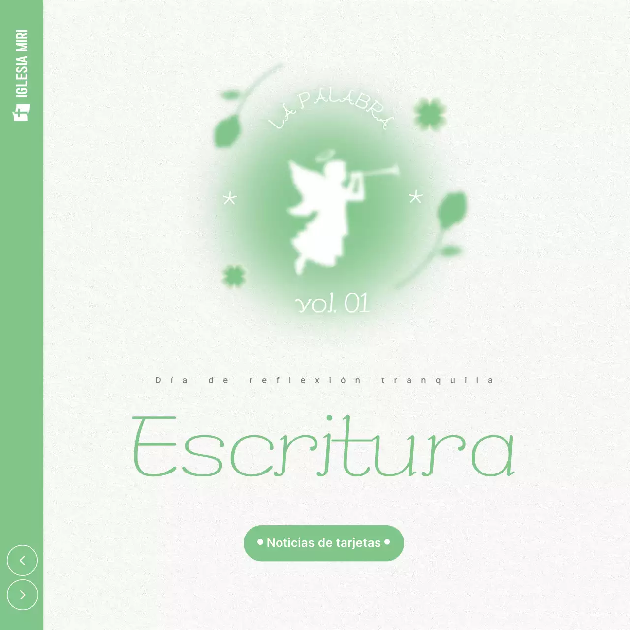 Guía minimalista de versículos bíblicos verdes