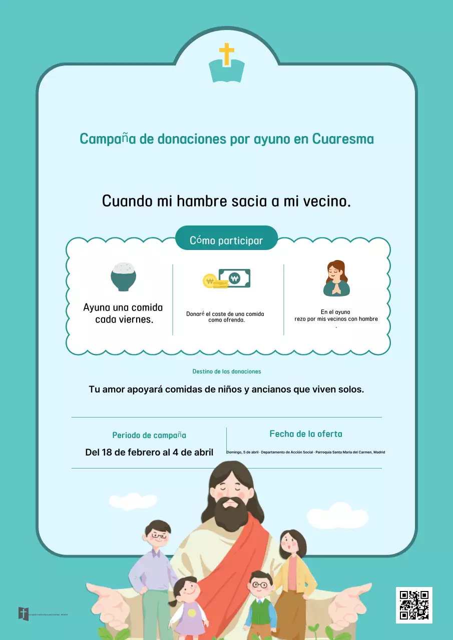 Guía de la campaña de donación de ayuno de una comida de Cuaresma de Sky Blue Clean