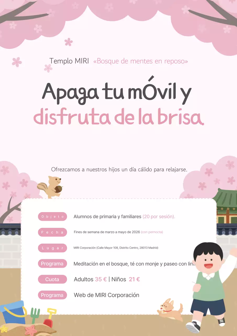 Promoción de la estancia en el templo de la dulce primavera rosa