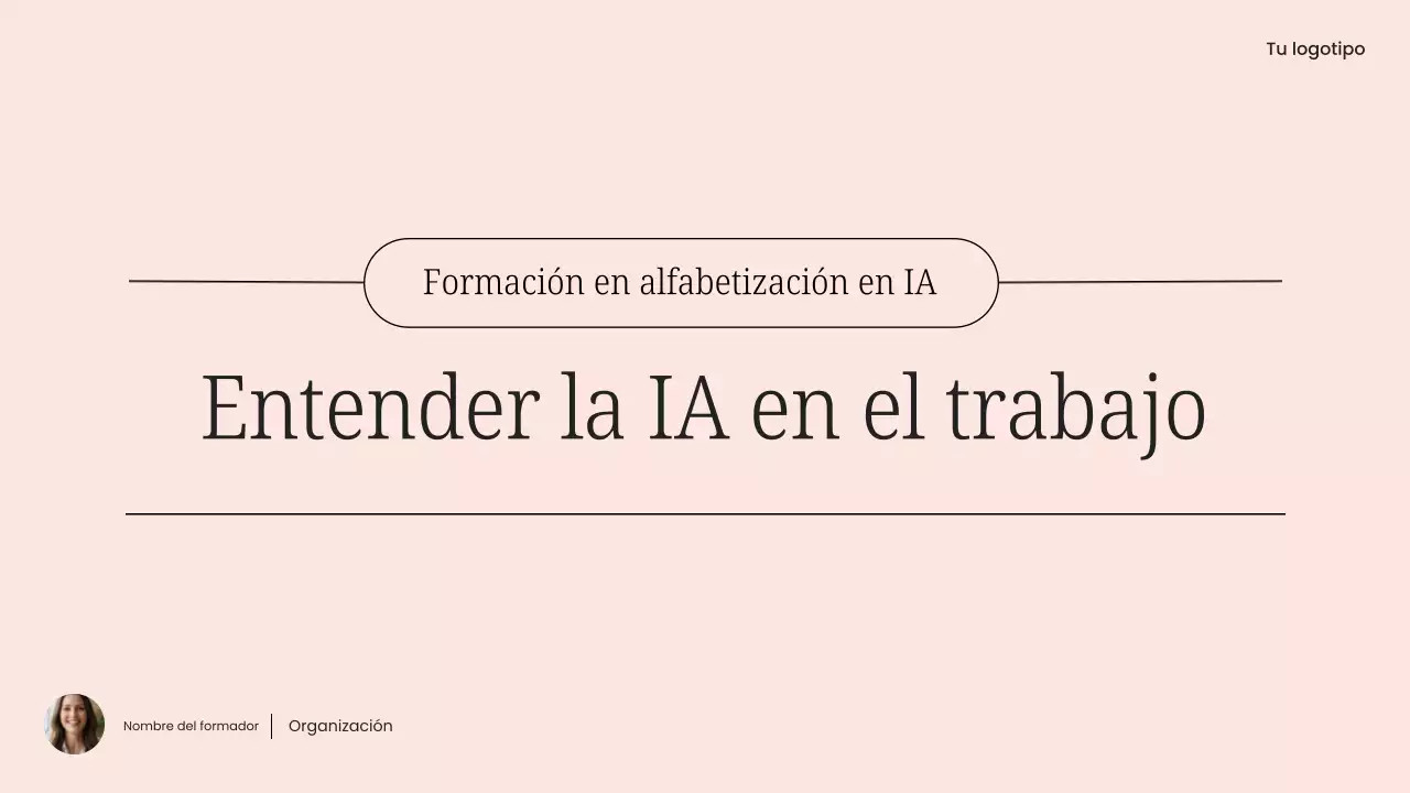 Presentación del curso de capacitación en IA Pink Simple