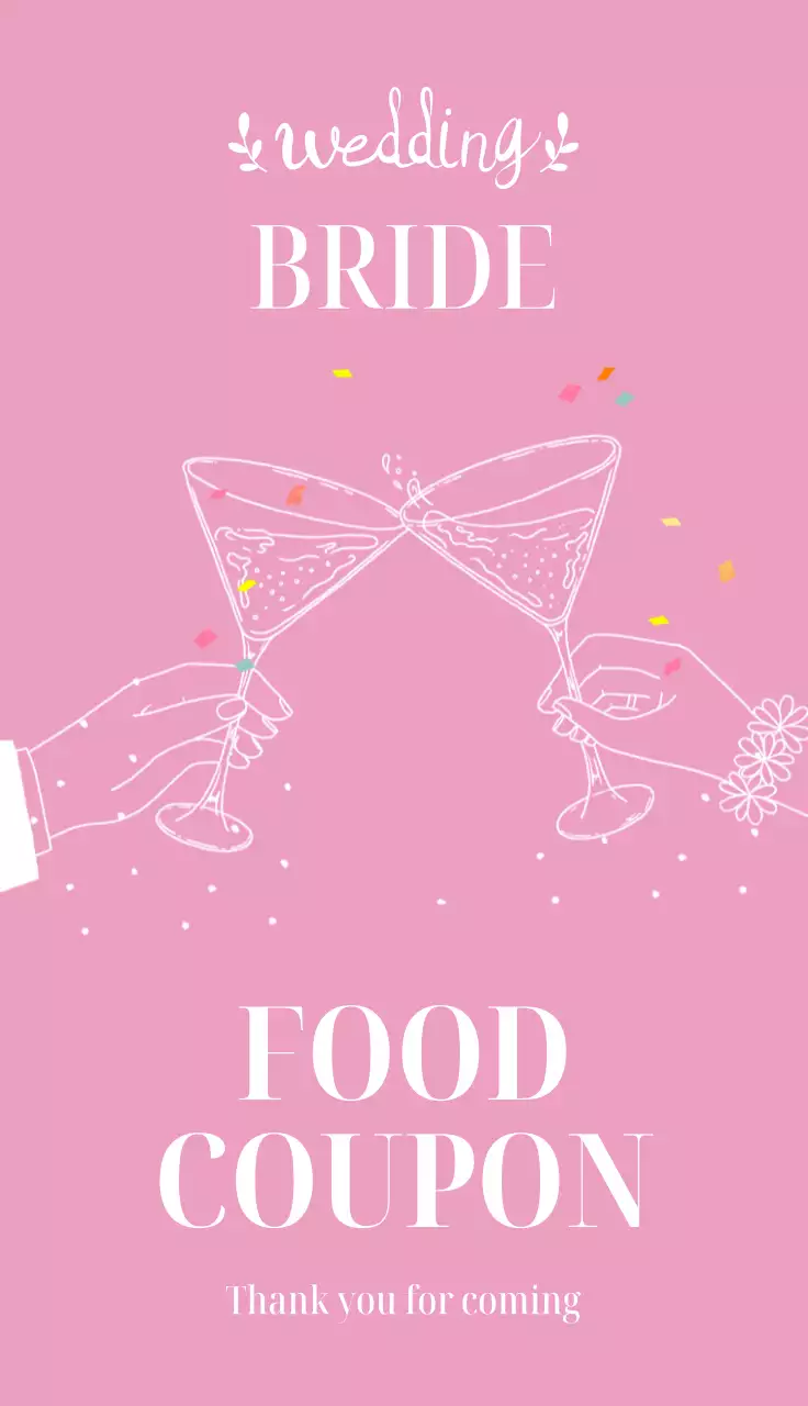 분홍색 아기자기한 결혼식 초대장