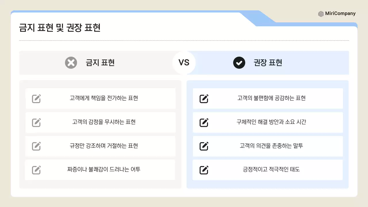 파랑 깔끔 클레임 대응 매뉴얼 설명서