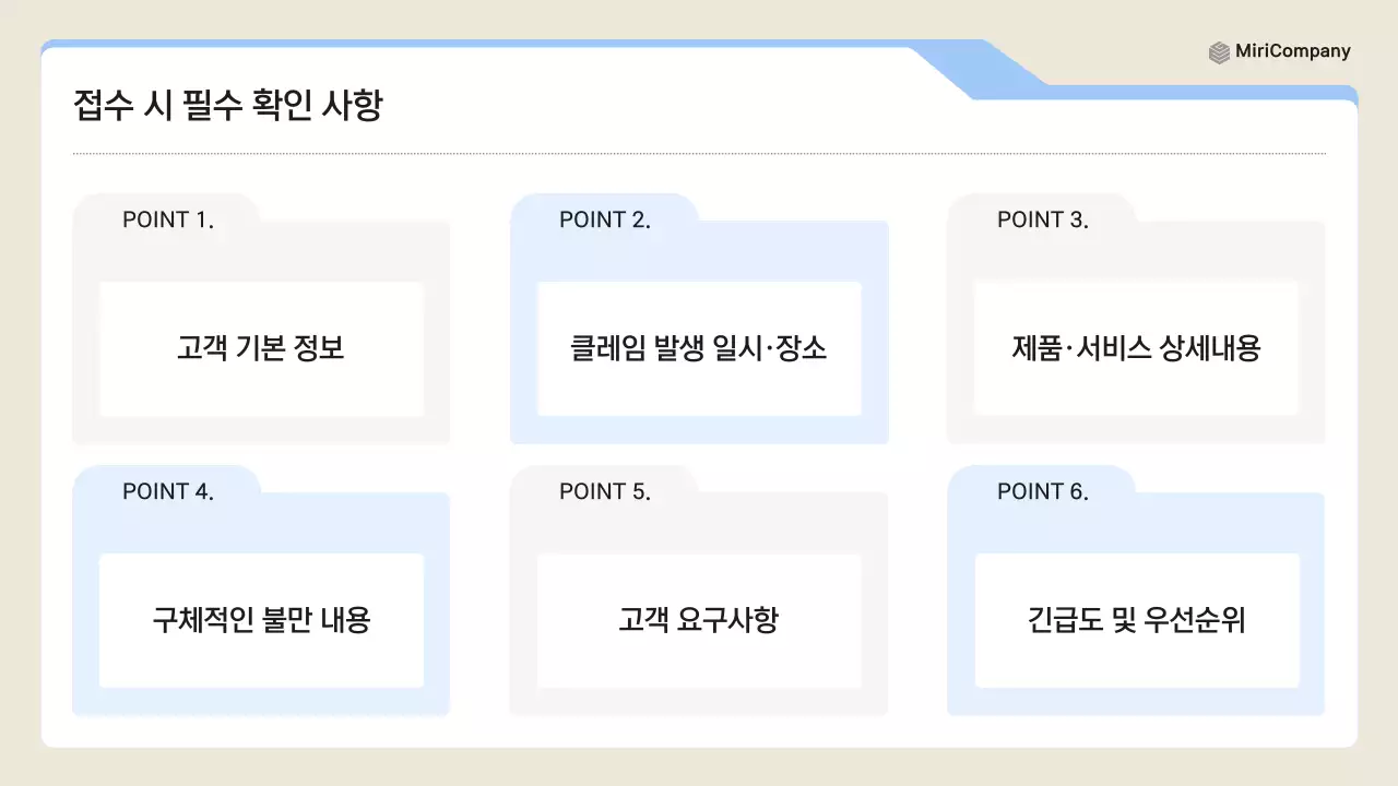 파랑 깔끔 클레임 대응 매뉴얼 설명서