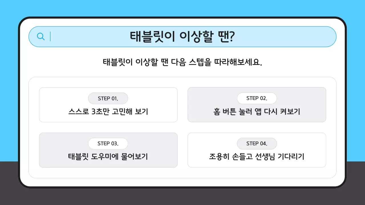 파랑 심플 태블릿 에티켓 교육 안내