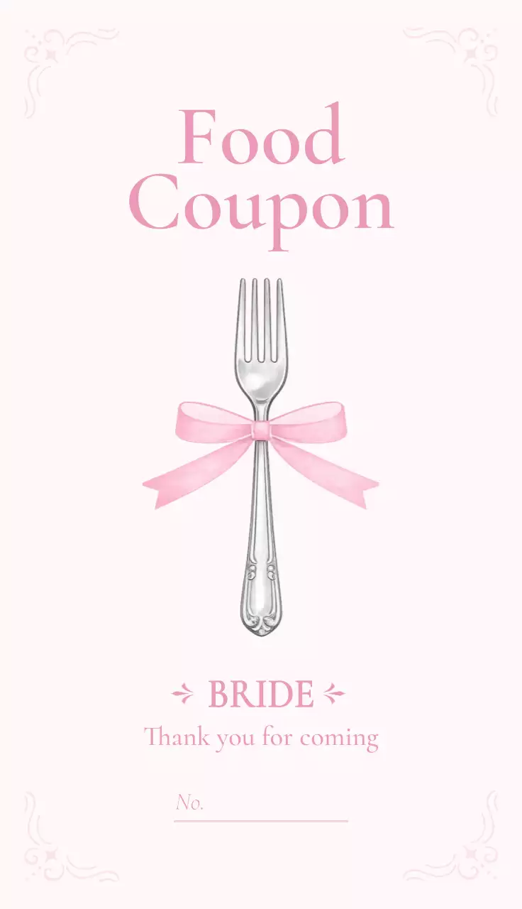 핑크 심플 음식 쿠폰