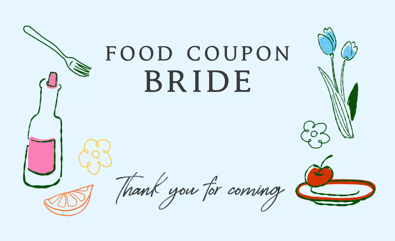 하늘색 심플 음식 쿠폰 홍보