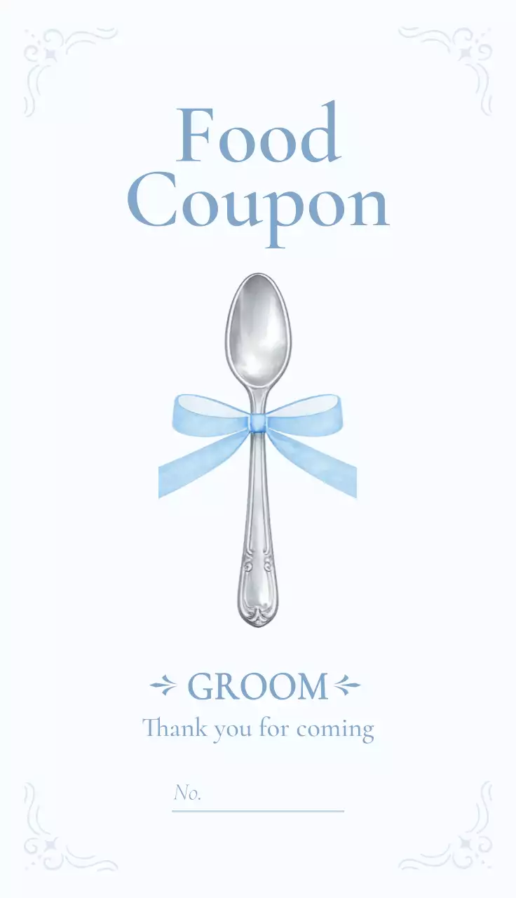 하늘색 심플 음식 쿠폰 홍보