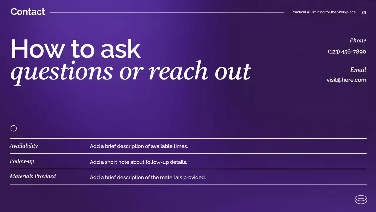 보라색 최신 AI 교육 가이드 프레젠테이션