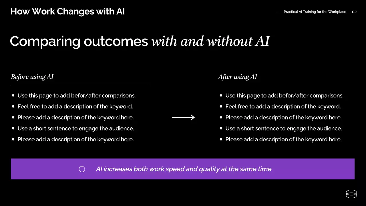 보라색 최신 AI 교육 가이드 프레젠테이션