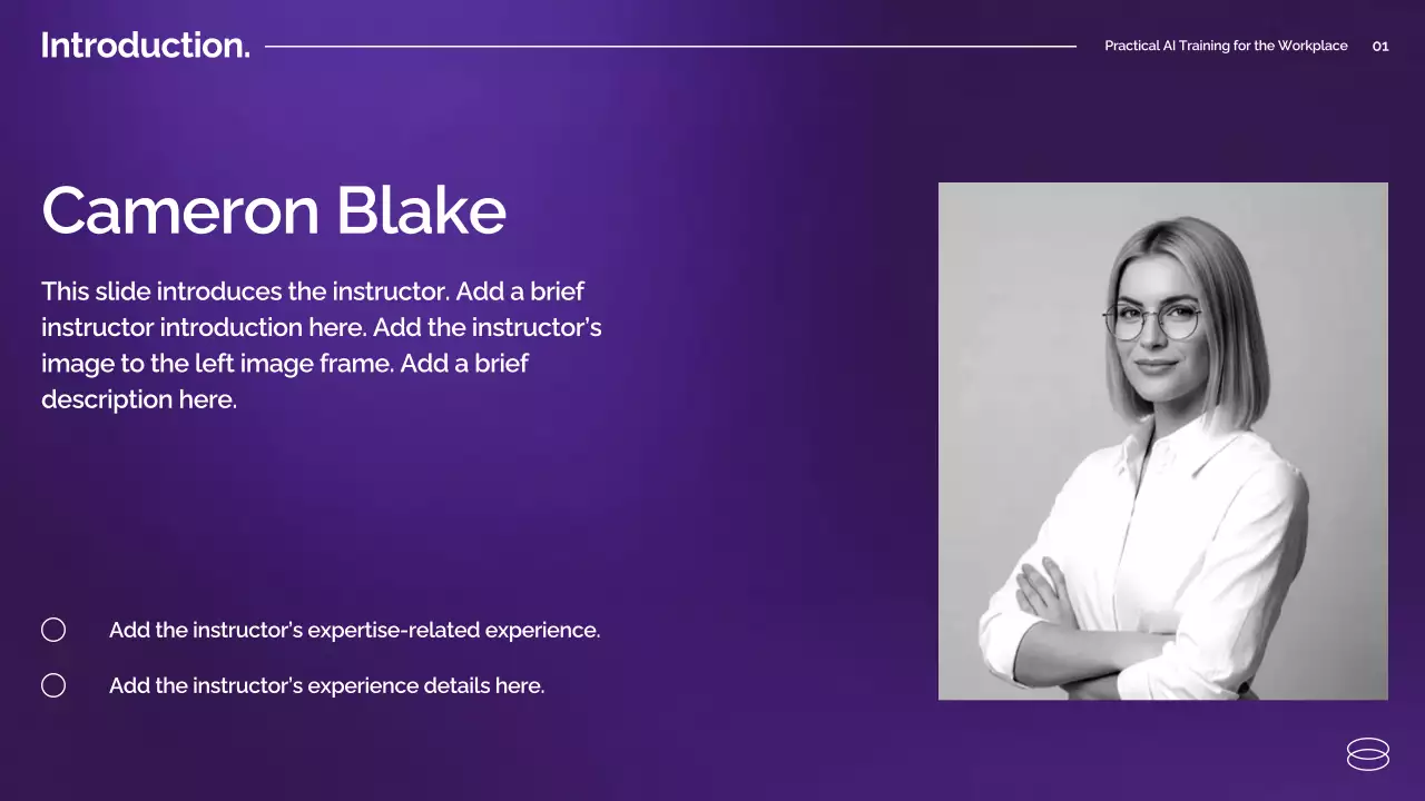 보라색 최신 AI 교육 가이드 프레젠테이션