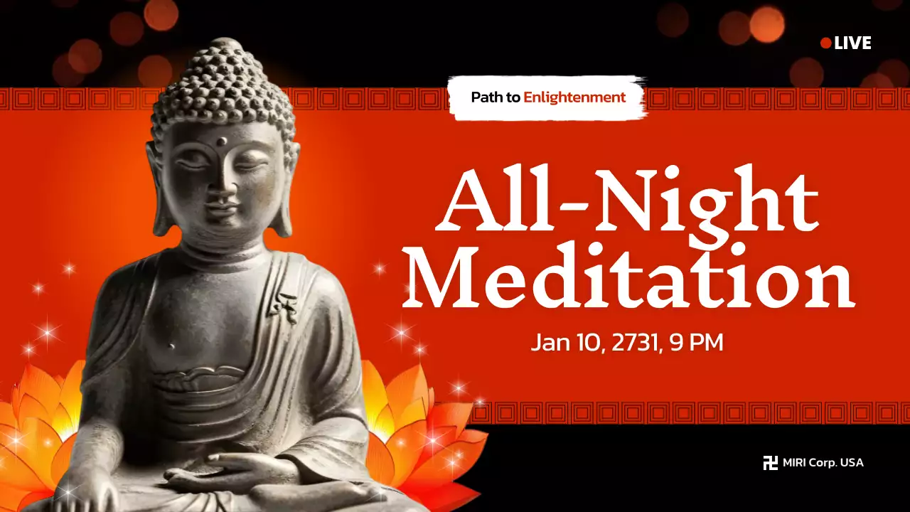 red traditional meditation event
