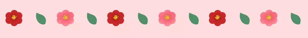 분홍색 아기자기한 동백꽃 스티커