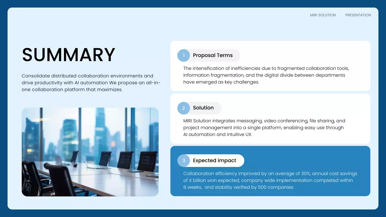 블루 모던 비즈니스 플랜