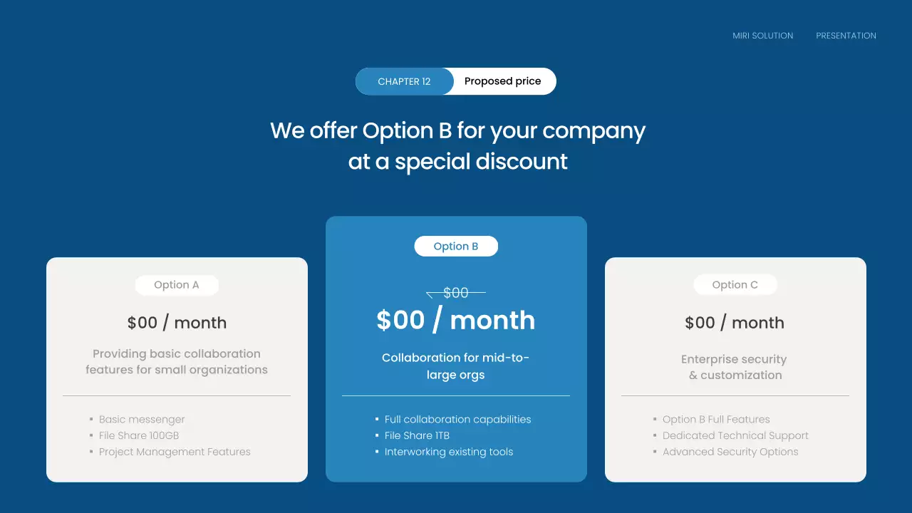 블루 모던 비즈니스 플랜