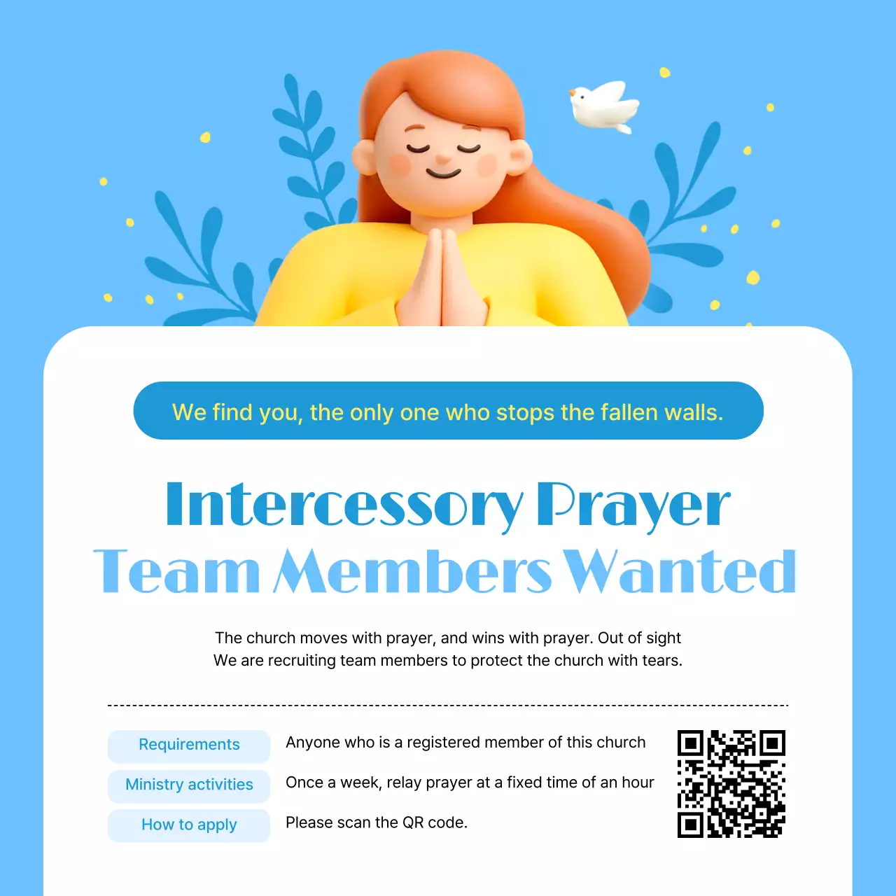 blue simple religious recruitment