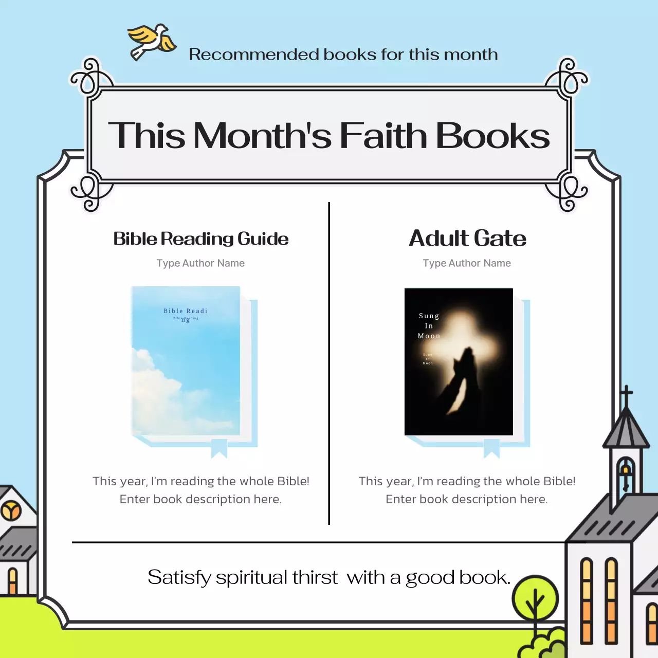 파란색 심플 신앙 가이드