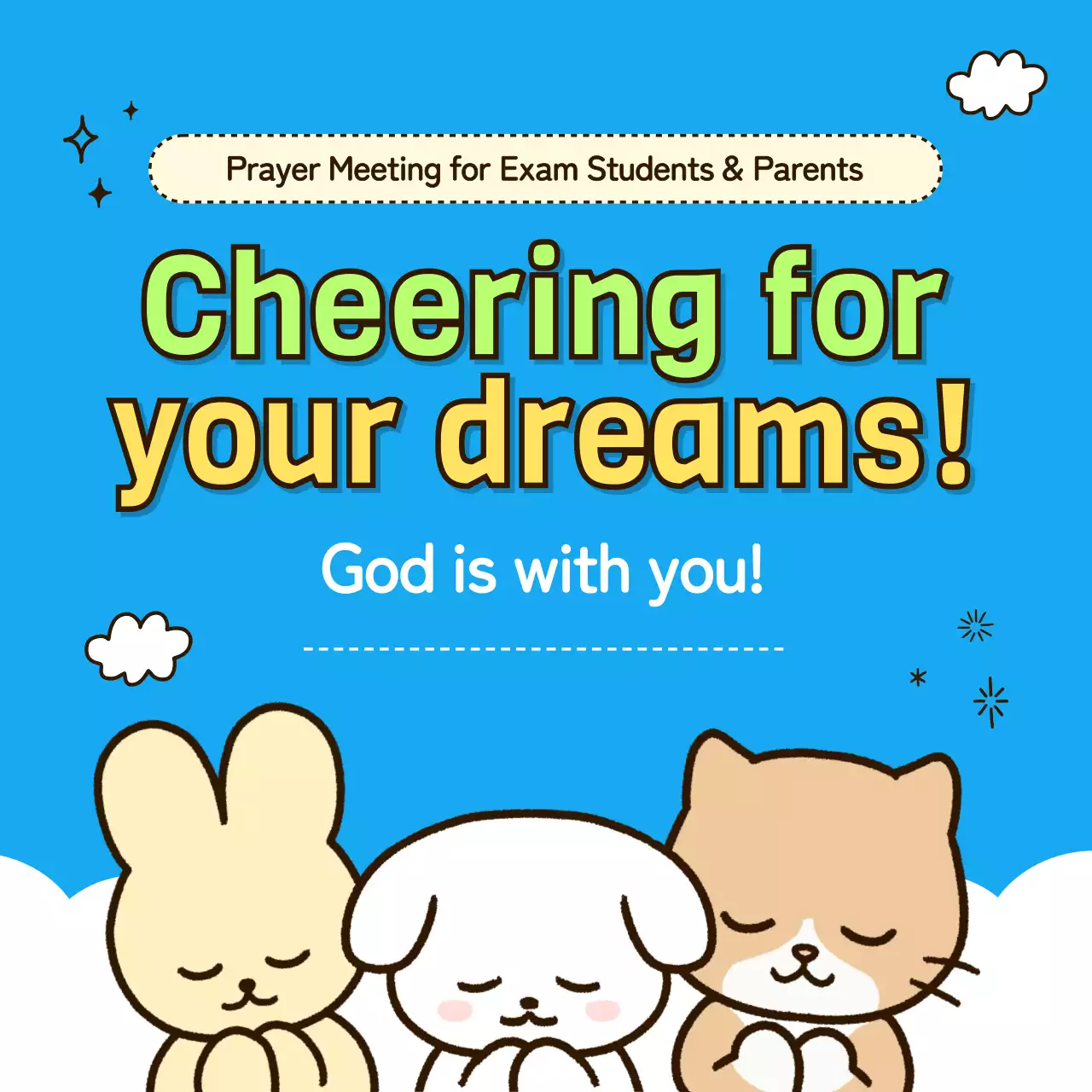 파란색 간단한 격려 가이드