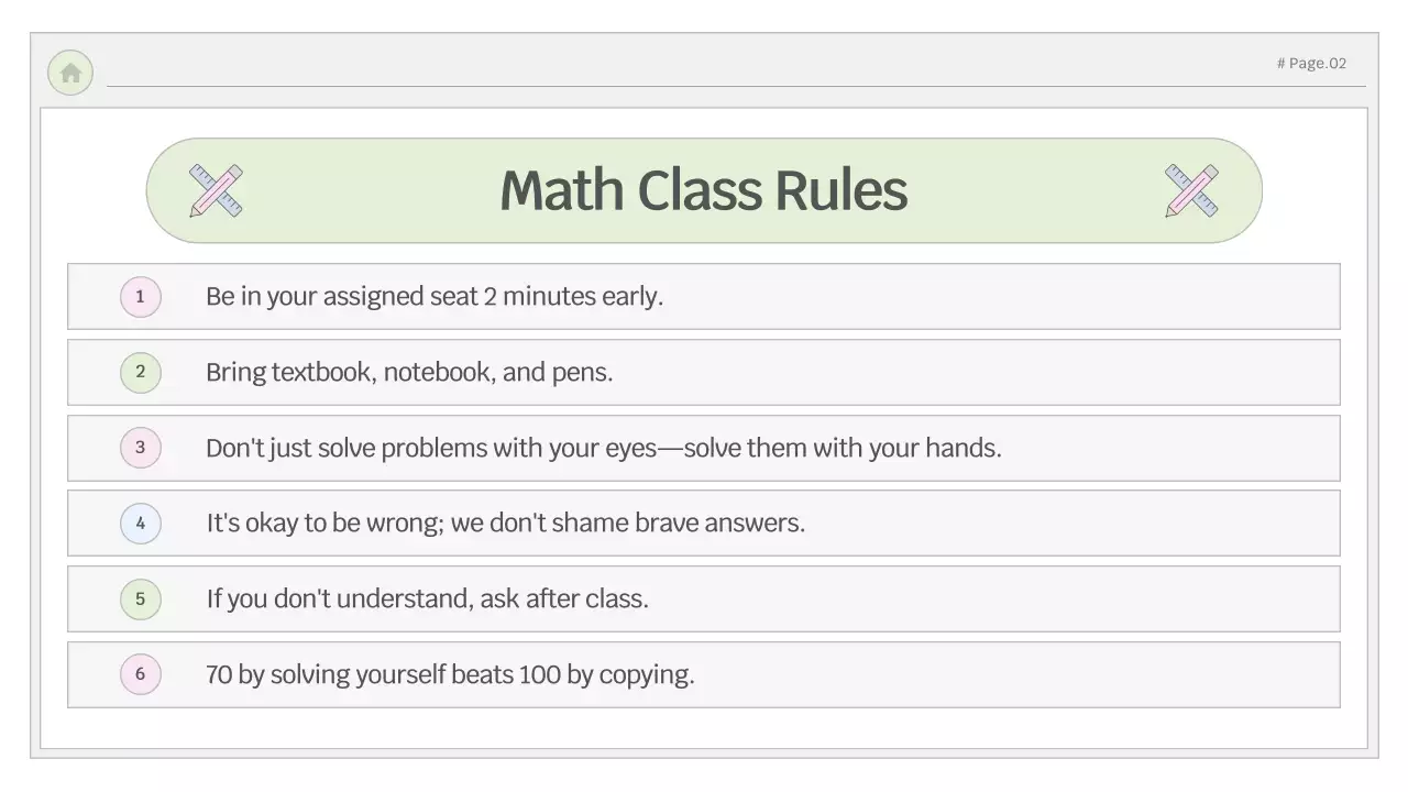 흰색 심플 수학 수업 가이드