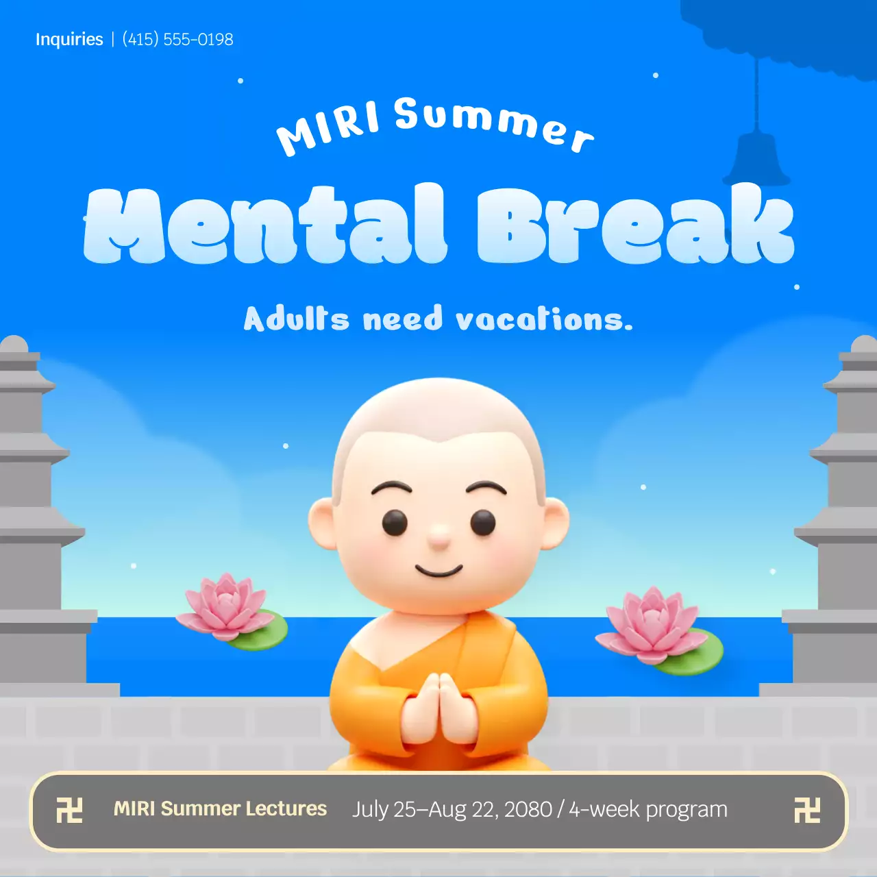 파란색 심플 명상 강의