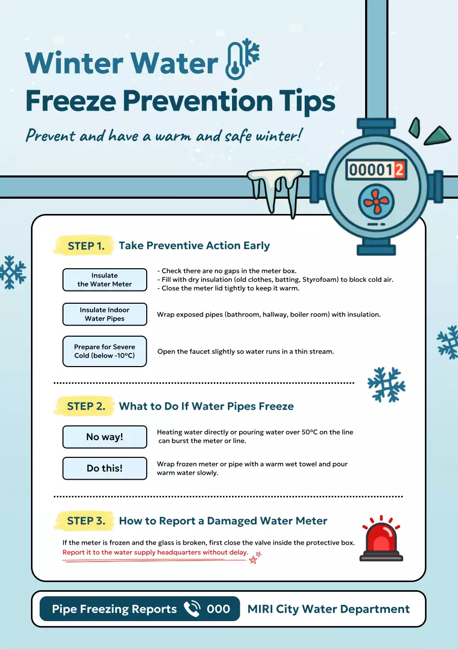 blue simple winter water prevention guide