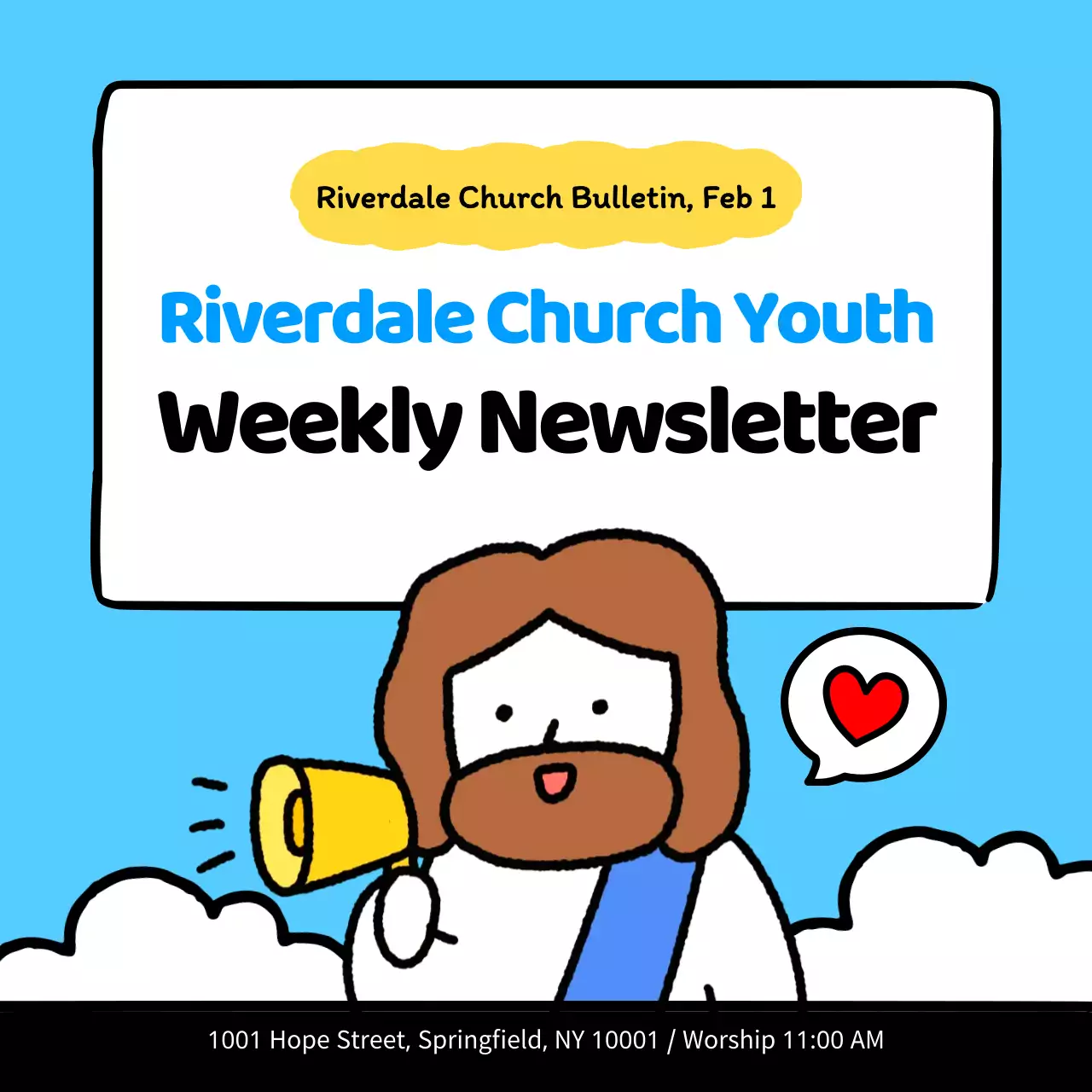 blue simple church newsletter